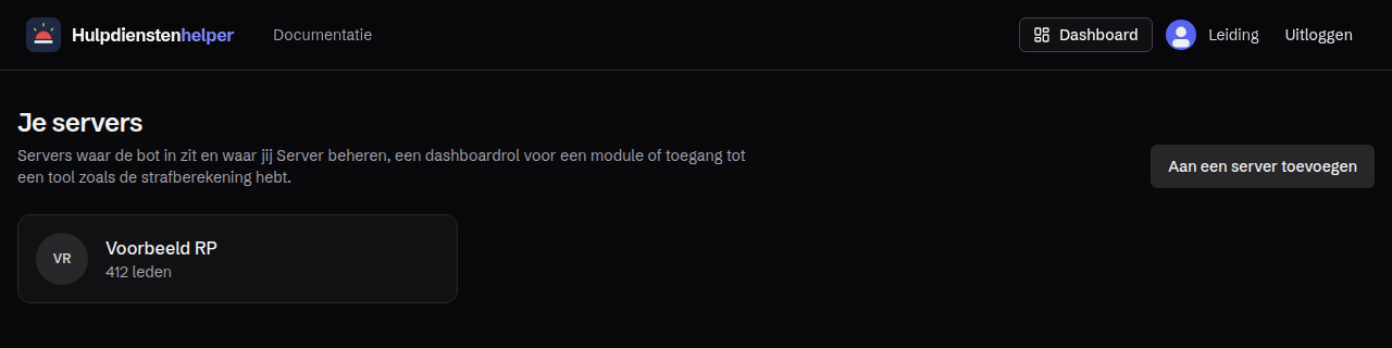 Je servers na het inloggen