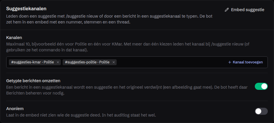 De suggestiekanalen