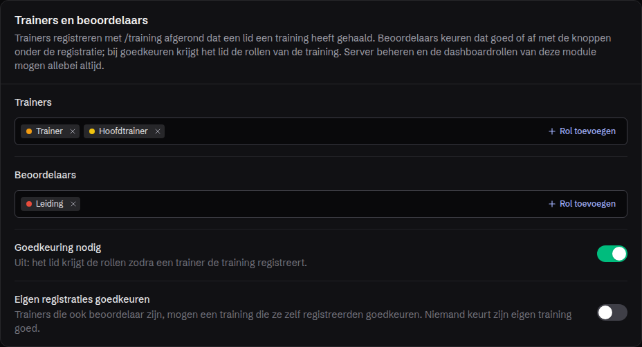 Trainers en beoordelaars